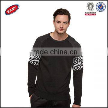 2015 unique wholesale raglan sleeve sweatshirt with cut sew sleeve and printing