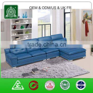 C2220 Bule Color Real Leather Nice Modern Leisure Furniture Sofa for Sale