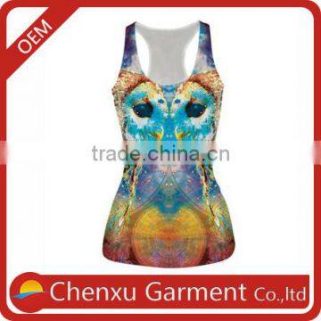 top selling products 100% polyester all over 3d printed tanktops 3d sublimation mens tank top 3d animal printed tank top