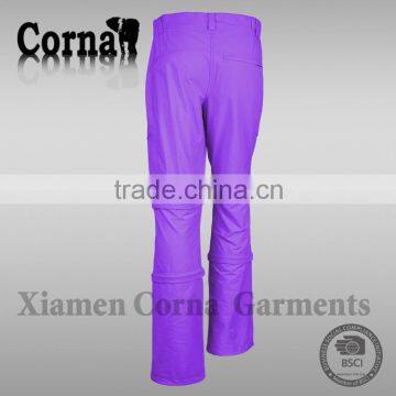 Custom made eco-friendly nylon new style short zip off legs pants tartan trousers made in China