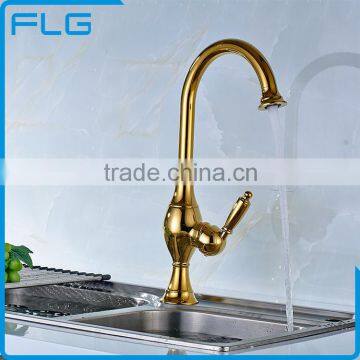 Assessed Supplier Gold Color Kitchen Faucet Brass Contemporary photo-4