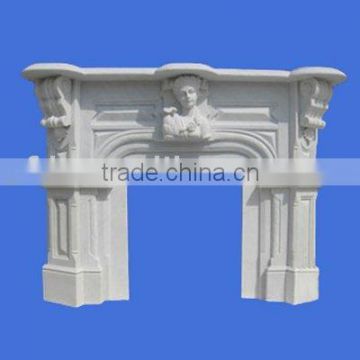 Indoor marble fireplace