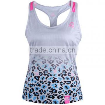 women's runnning vest colse fitting &breathable sports clothes sleeveles blank printing top quality fabric made in China