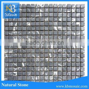 Factory supply tumbled surface black mosaic tile