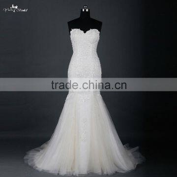 RSW878 Suzhou China Custom Made New Model Lace Mermaid Wedding Dress 2016 Bridal