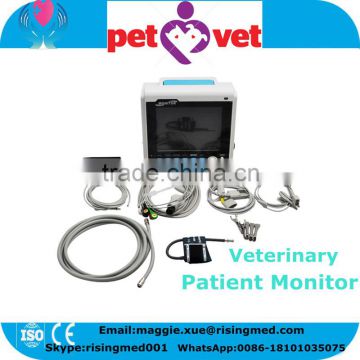 18 months Warranty Veterinary Patient Monitor for Vet Pet ECG NIBP SPO2 PR Built-in rechargeable battery with thermal printer