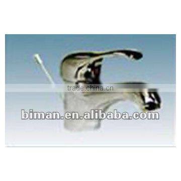 Chrome plated single lever wash basin mixer