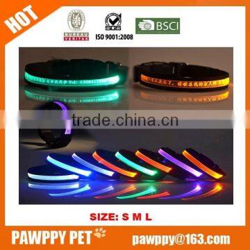 Plastic Webbing LED Dog Collar Engraved Dog collar