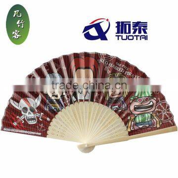 cartoon printed patterns bamboo fan