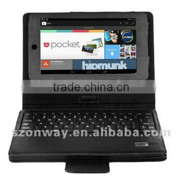 Bluetooth Keyboard Leather Case for Tablet