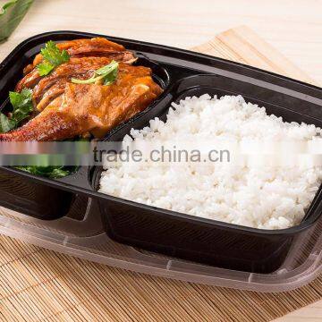 Yoyo Check Now Plastic Black Lunch Box Food Container With Clear Lid 2 Compartment photo-4