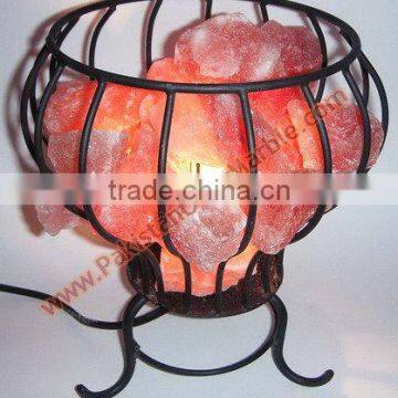UNIQUE WROUGHT IRON SALT LAMPS WITH SALT CHUNKS photo-5