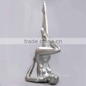 Factory direct price silver yoga sports female mannequin for display