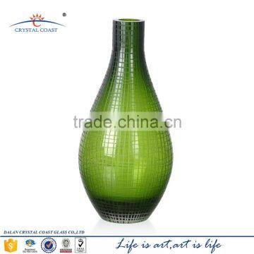 Mini murano round mouthblown colorful mosaic glass flower vase for wedding