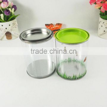 round tin lid pvc canister set plastic canister