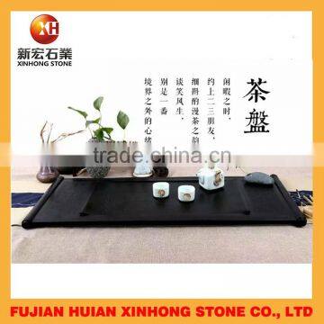 Gray Square Slate Carved Serving Googfu Teaboard photo-5