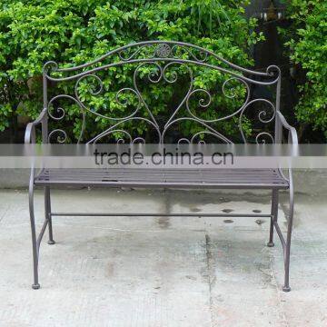 Brown Iron Bench Rustic photo-2