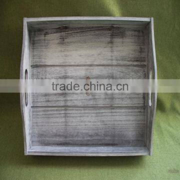 Rustic Customized Vintage Balsa Wooden Food Storage Tray With Laser Engraving Logo photo-4