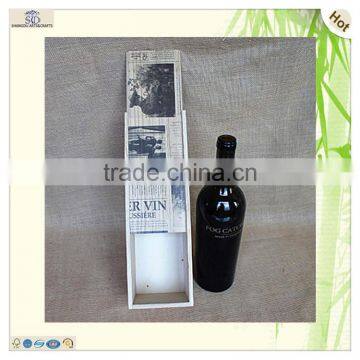 Antique Old Newspaper Printed Wooden Wine Gift Box photo-2