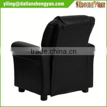 Best Choice Products Black Leather Kids Recliner Chair With Cup Holder photo-3