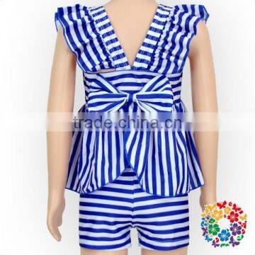 Boutique Baby Girls Pink Blue Stripe Soft Stretch 2 Piece Swimsuit for Sale photo-3