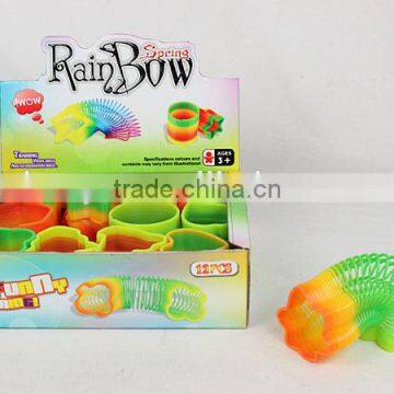 hot sale kids plastic colorful rainbow spring toys educational classic toys/promotional toys raibow circle