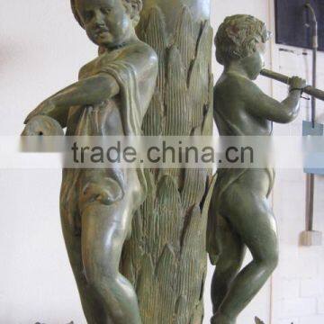 Ancient Lady Bronze Fountain With Mucial Boys Statue photo-2
