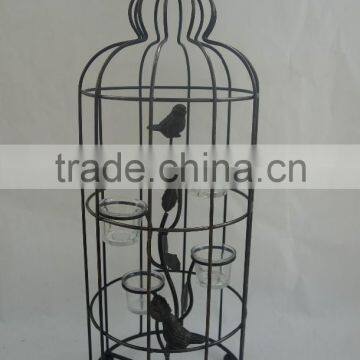 Classic Metal Birdcage Decorative Glass Tealight Holder