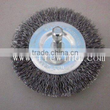 crimped wire wheel cleaning brush with shank