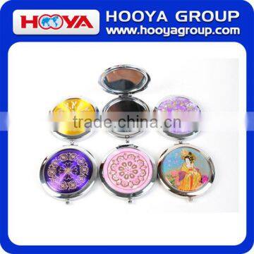 Mixed Colors Diameter 7.0 cm Vintage Round Cosmetic Makeup Mirror in Girls' Bag