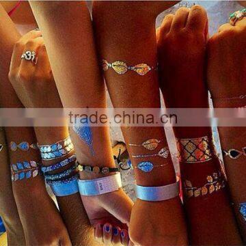 Custom Metallic Tattoo Sticker 3D Gold Foil Water Transfer Tattoo Sticker photo-3