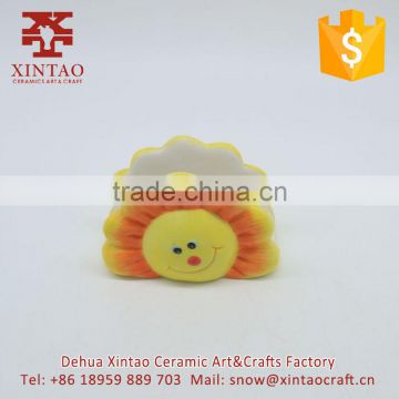 Novelty Sunflower shaped decorative ceramic napkin holder