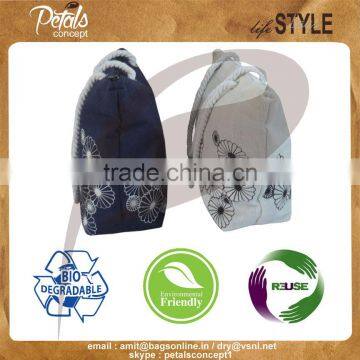 India Factory Cheap Wholesale Handled Custom Printing Jute Beach Tote Bag photo-2