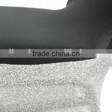 Silver Glitter Back Black Lycra Banquet Standard Chair Cover For Wedding Use photo-4