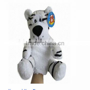 Promotion children adult finger puppets plush tiger hand animal puppets wholesale