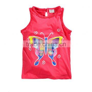 2 Pcs Baby Girls Clothing Butterfly Vest +lattice Shorts Children Sets for Summer 2016 photo-2