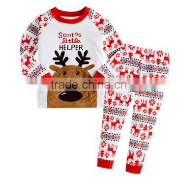 Boutique children christmas pajamas reindeer 2 pieces sets