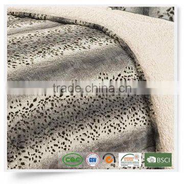 100% Polyester Hand Made PV Fleece Quilt Pillow Cover Bed Sets Animal Fur Design