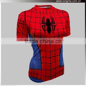 Men's Fitness Running Digital Printing Spiderman Compression Shirt