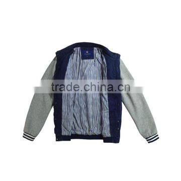 Men's Cheaper Casual Jean Jacket With Cotton Sleeve photo-2