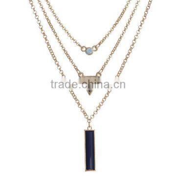 Zm35321a Wholesale Chain Statement Jewelery Gold Plated Turquoise Necklace 2017 photo-2