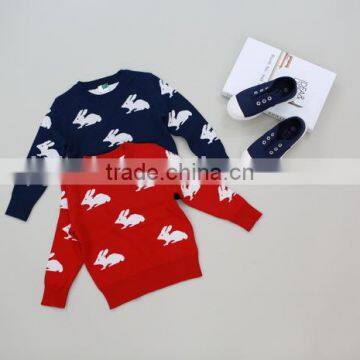 Rabbit Print Girl Sweater Adorable Girl Sweater Christmas Sweater photo-3