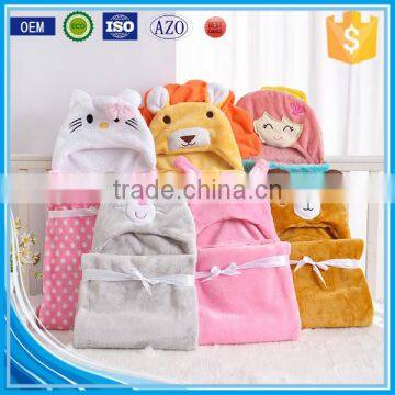 Trade assurance flannel soft hooded baby bath towel