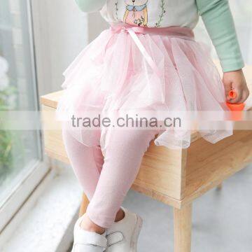 S60651B Baby Girl Culottes Leggings Gauze Pants Party Skirts Bowknot Tutu Skirts photo-5