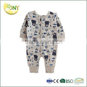 Wholesale China newborn baby clothes romper bear printed long sleeve soft cotton baby boy romper