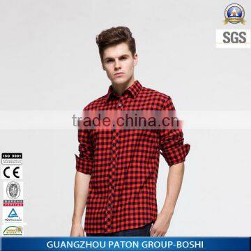 Custom Men Flannel Plaid Black And Red Check Casual Shirt photo-4