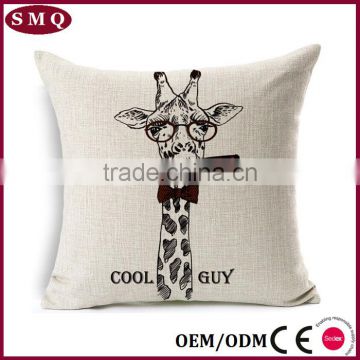 Zebra Print 100% Cotton Throw Pillow Cover