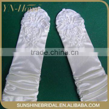 Satin Wrist Bridal Fingerless Gloves Lace Gloves Flower Girls Wedding Gloves
