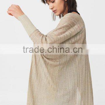 Women's Dolman Long Sleeve Loose Cashmere Knitted Thin Cardigan With Best Quality photo-3