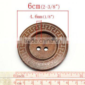 Coffee 4 Holes Big Wood Sewing Buttons for Outerwear Sweater Overcoat Clothing photo-3